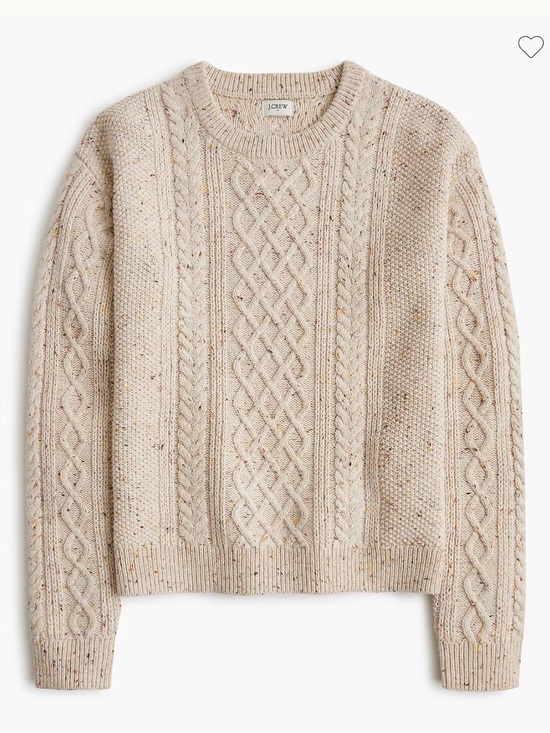 J. Crew Sweaters - J. Crew cream oatmeal Donegal cable crewneck sweater Small
